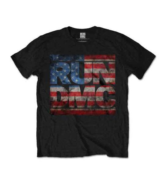 Run DMC: Americana Logo - Black T-Shirt