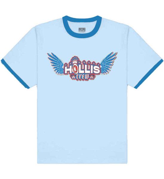 Run DMC: Hollis Crew - Sky Blue & Royal Blue T-Shirt