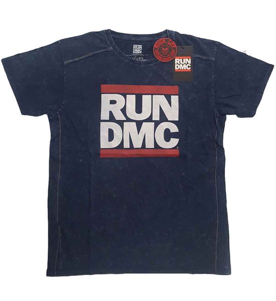 Run DMC: Logo (Snow Wash, Dye Wash) - Navy Blue T-Shirt