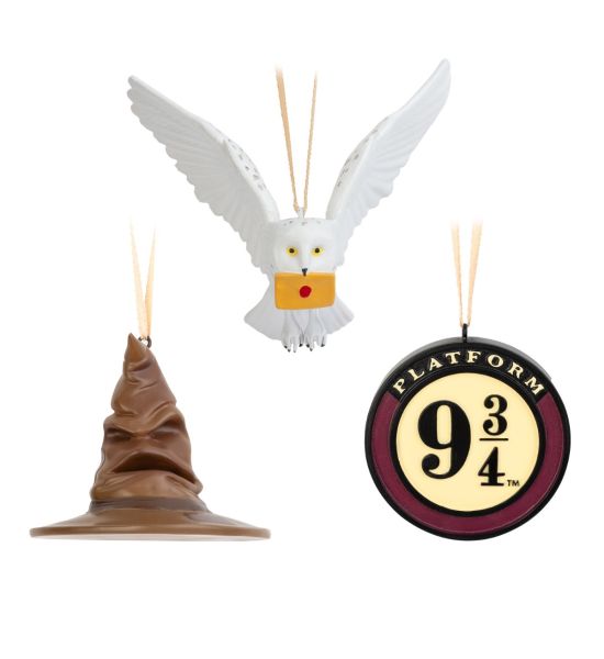 Harry Potter: Christmas Decorations (Hedwig, Platform 9 3/4, Sorting Hat) Preorder