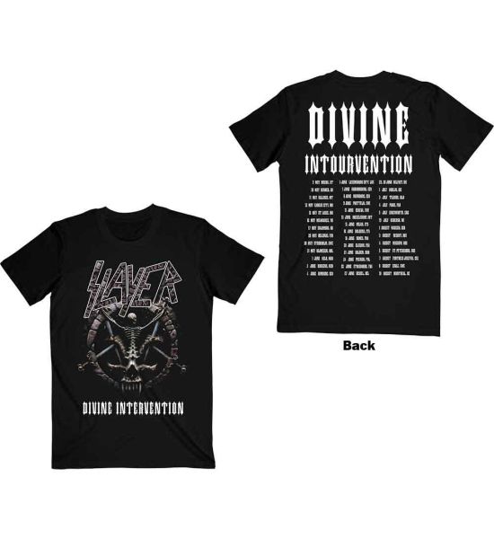 Slayer: Divine Intervention 2014 Dates (Back Print) - Black T-Shirt