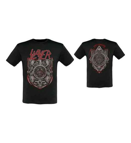 Slayer: Medal 2013/2014 Dates (Back Print) - Black T-Shirt