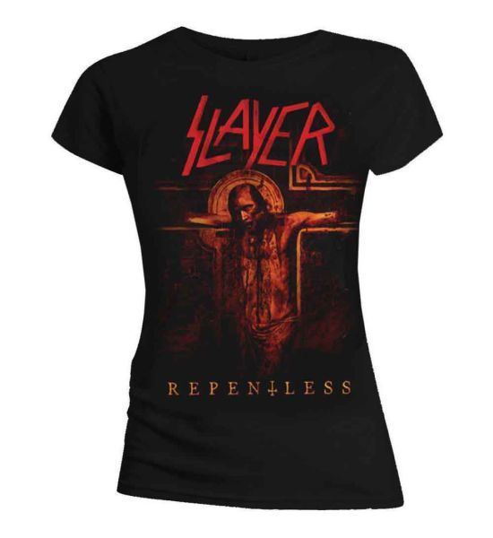 Slayer: Repentless Crucifix - Ladies Black T-Shirt