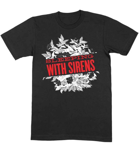 Sleeping With Sirens: Floral - Black T-Shirt