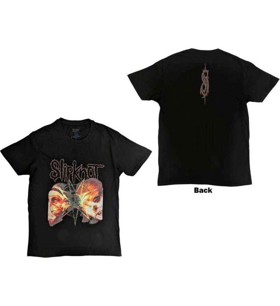 Slipknot: 2 Faces (Back Print) - Black T-Shirt