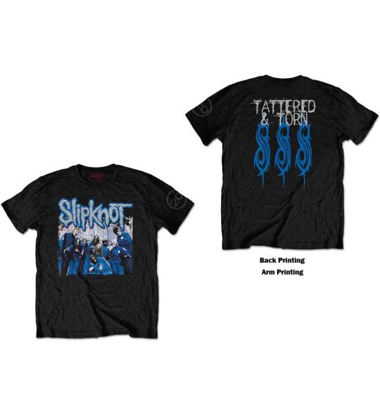 Slipknot: 20th Anniversary Tattered & Torn (Back Print) - Black T-Shirt