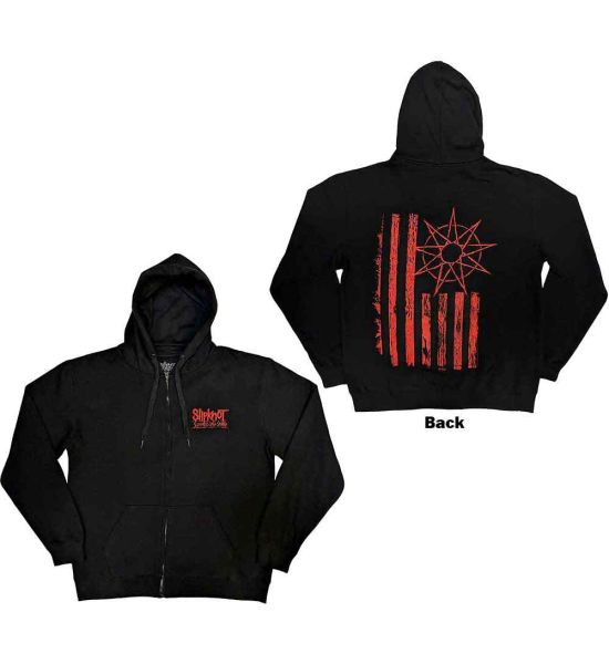 Slipknot: 9-Point Flag (Back Print) - Black Zip-up Hoodie