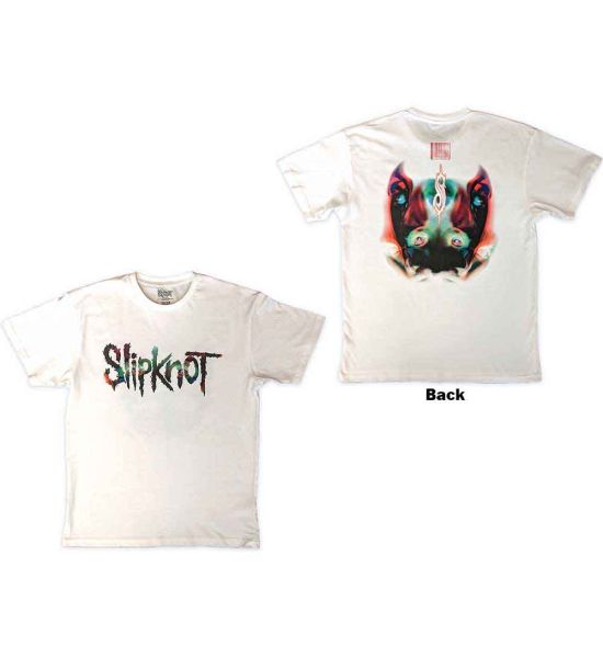 Slipknot: Adderall Faceback (Back Print) - White T-Shirt