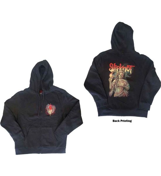 Slipknot: Burn Me Away (Back Print) - Dark Grey Zip-up Hoodie