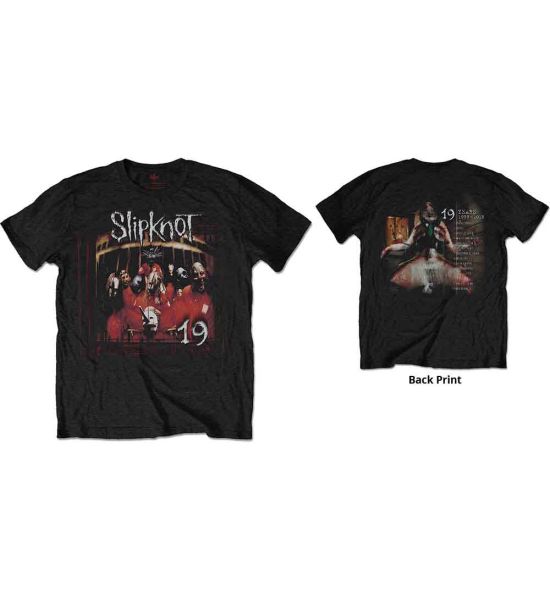 Slipknot: Debut Album 19 Years (Back Print) - Black T-Shirt