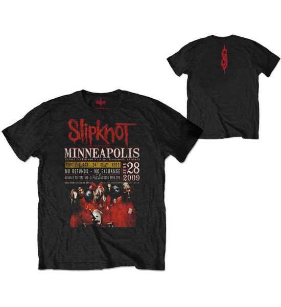 Slipknot: Minneapolis '09 (Back Print, Eco Friendly) - Black T-Shirt