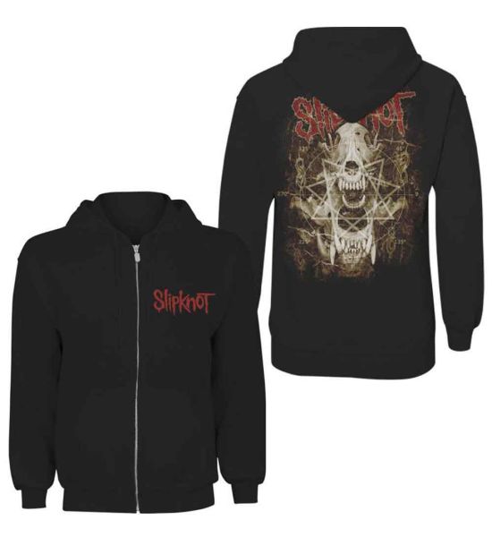 Slipknot: Skull Teeth (Back Print) - Black Zip-up Hoodie