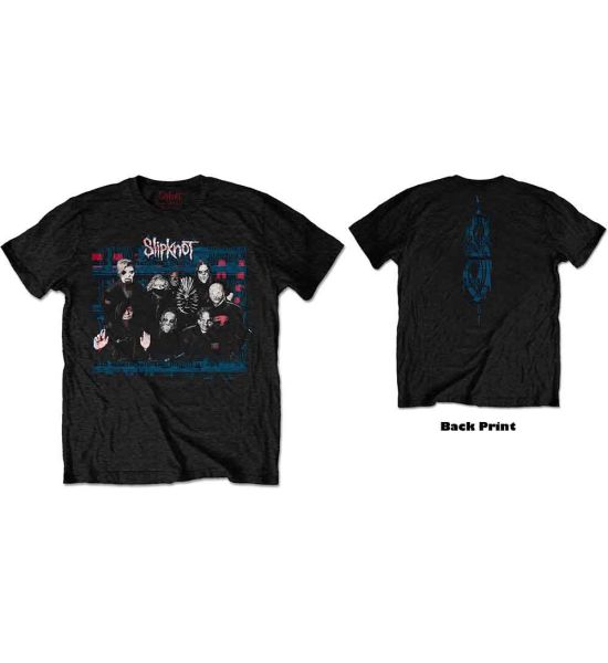 Slipknot: WANYK Glitch Group (Back Print) - Black T-Shirt