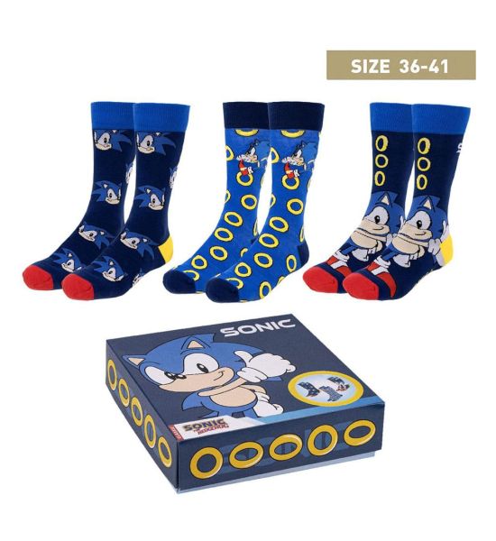 Sonic the Hedgehog: Sonic 3-Pack Socks (35-41)