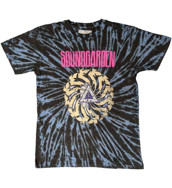 Soundgarden: Badmotorfinger (Dip Dye, Dye Wash) - Blue T-Shirt