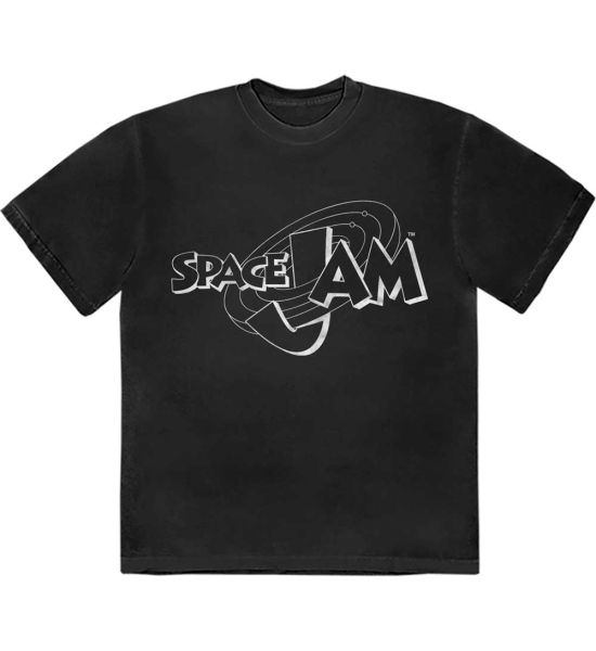 Space Jam: Retro B&W Logo - Black T-Shirt