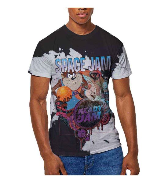 Space Jam: SJ2: Ready 2 Jam (Dip Dye, Dye Wash) - Black, White T-Shirt