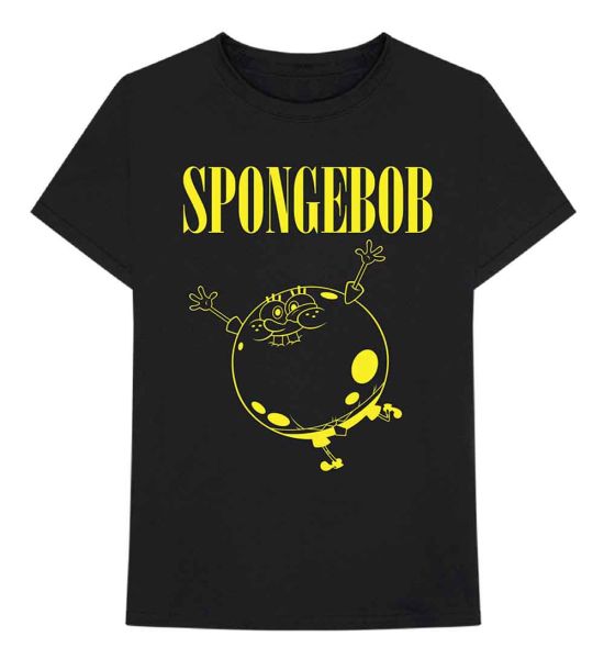 Sponge Bob: Inflated Sponge - Black T-Shirt