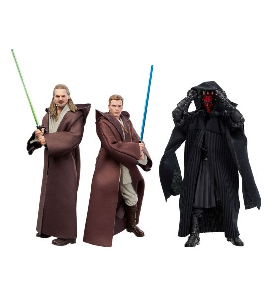 Star Wars Episode I: Qui-Gon Jinn, Darth Maul, Obi-Wan Kenobi Black Series Action Figure 3-Pack (15cm)