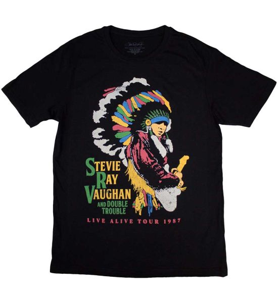 Stevie Ray Vaughan: Double Trouble - Black T-Shirt