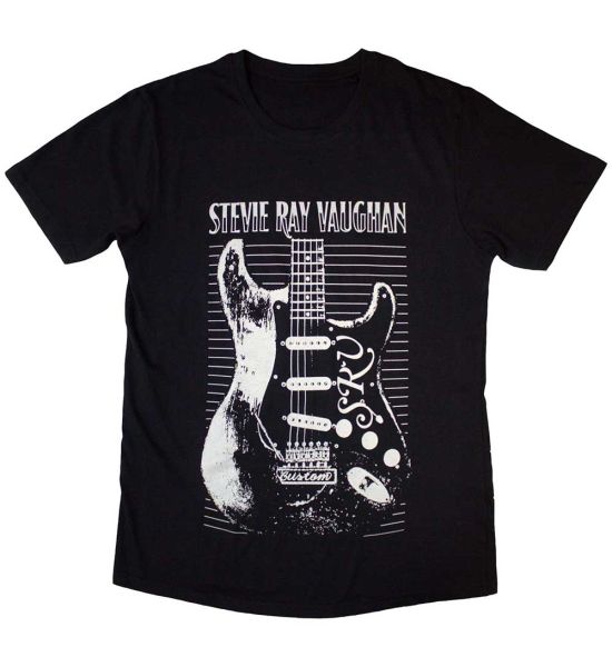 Stevie Ray Vaughan: Guitar - Black T-Shirt