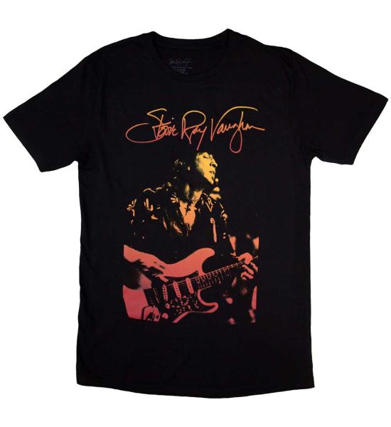 Stevie Ray Vaughan: Signature - Black T-Shirt