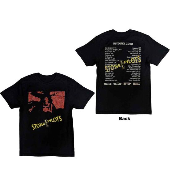 Stone Temple Pilots: Core US Tour '92 (Back Print) - Black T-Shirt