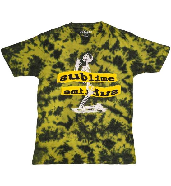 Sublime: Praying Skeleton (Dip Dye, Dye Wash) - Yellow T-Shirt