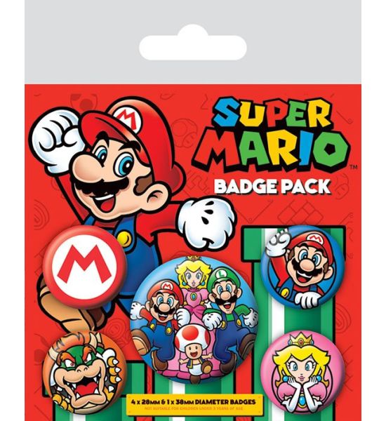 Super Mario: 5-Pack Pin-Back Buttons Preorder