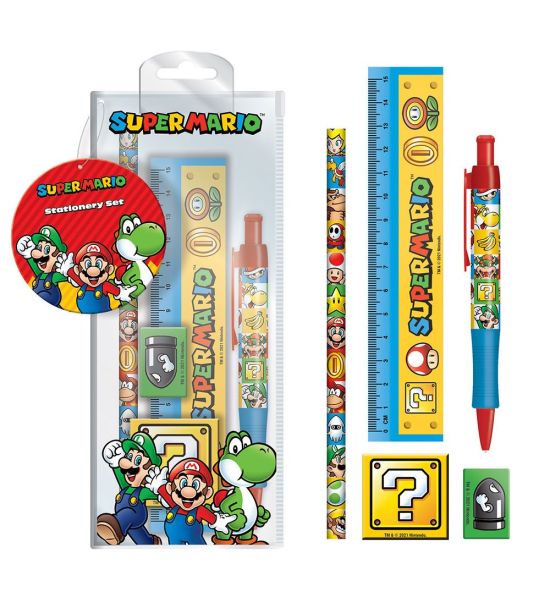 Super Mario: 5-Piece Stationery Set Preorder