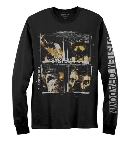 System Of A Down: Face Boxes (Sleeve Print) - Black Long Sleeve T-Shirt