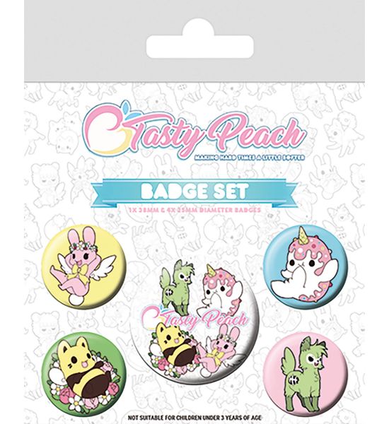 Tasty Peach: Pin-Back Buttons 5-Pack