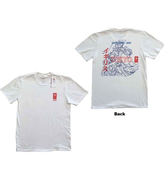 Team GB: Crashing Waves (Back Print) - White T-Shirt