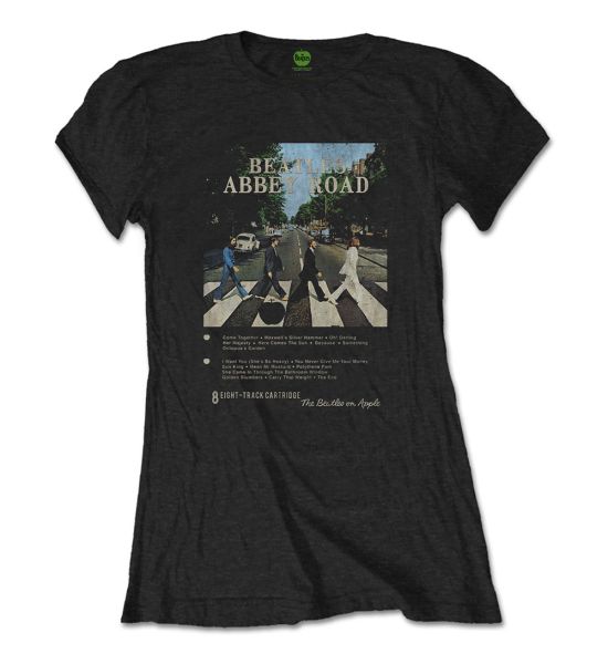 The Beatles: Abbey Road 8 Track - Ladies Black T-Shirt