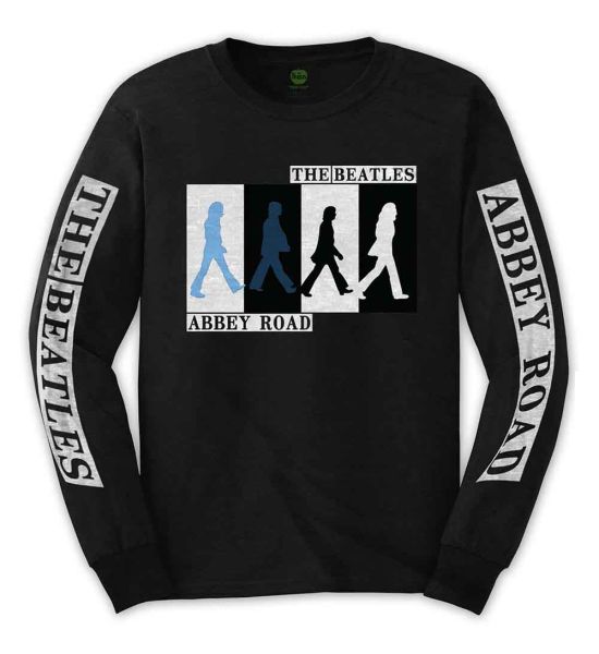 The Beatles: Abbey Road Colours Crossing (Sleeve Print) - Black Long Sleeve T-Shirt