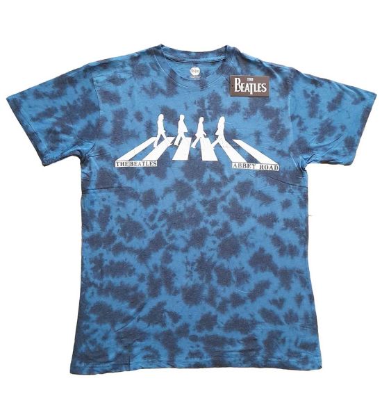 The Beatles: Abbey Road Crossing (Dip Dye, Dye Wash) - Blue T-Shirt