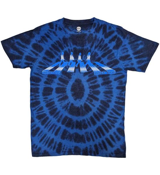 The Beatles: Abbey Road Crossing Gradient (Dip Dye, Dye Wash) - Blue T-Shirt