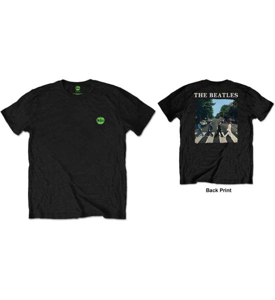 The Beatles: Abbey Road & Logo (Back Print) - Black T-Shirt