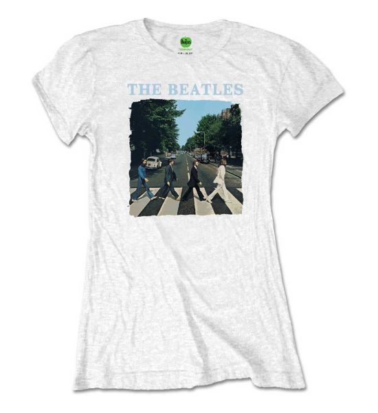 The Beatles: Abbey Road & Logo - Ladies White T-Shirt