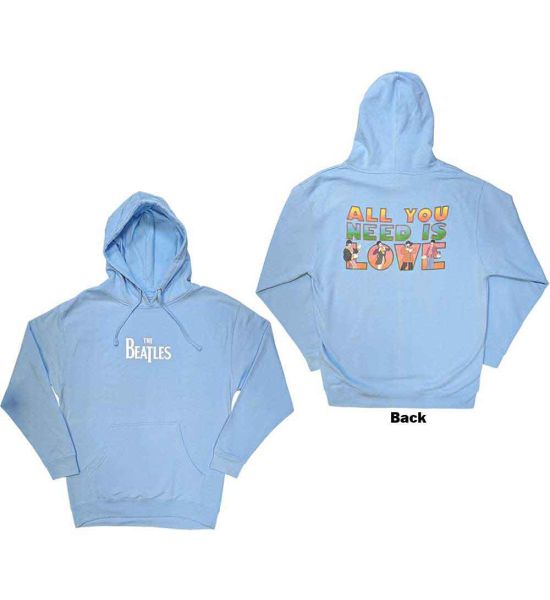 The Beatles: All You Need Is Love (Back Print) - Light Blue Pullover Hoodie