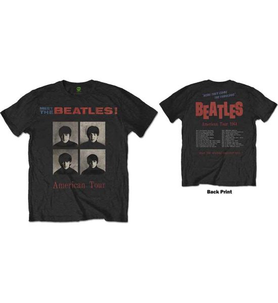 The Beatles: American Tour 1964 (Back Print) - Black T-Shirt