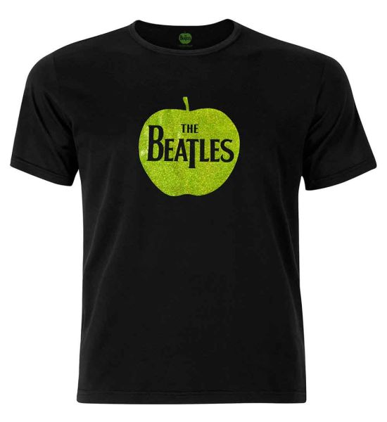 The Beatles: Apple Logo (Embellished) - Black T-Shirt