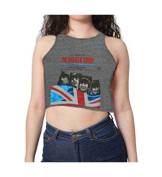 The Beatles: Beatles Story Hotfix (Cropped, Hotfix) - Grey Ladies Vest T-Shirt