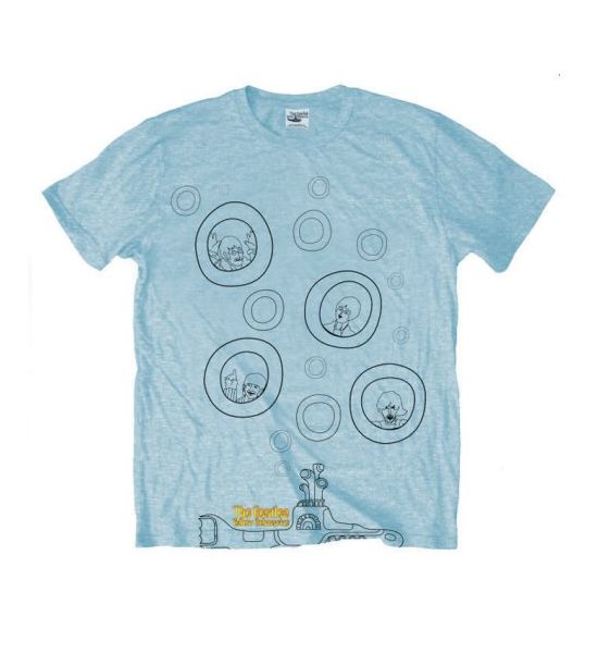 The Beatles: Bubbles - Light Blue T-Shirt