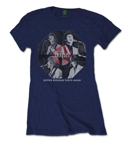 The Beatles: Budokan Octagon - Ladies Navy Blue T-Shirt