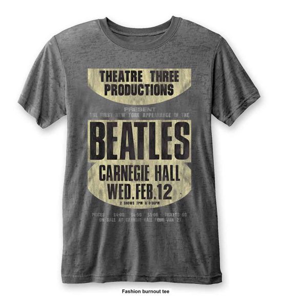 The Beatles: Carnegie Hall (Burnout) - Charcoal Grey T-Shirt