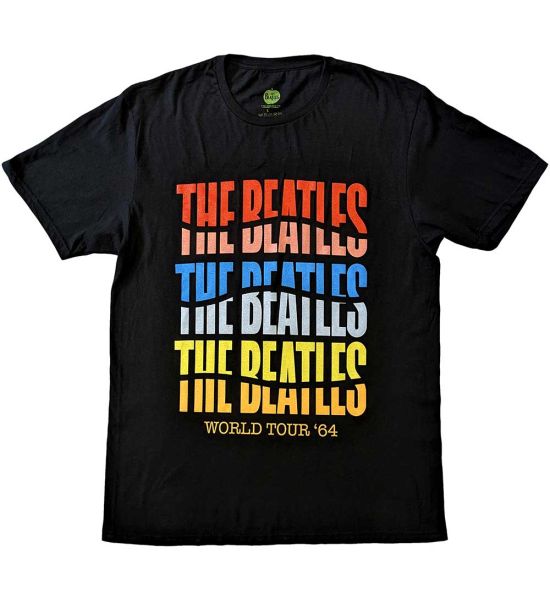 The Beatles: Colour Wave - Black T-Shirt