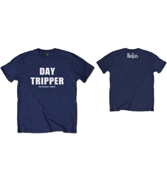 The Beatles: Day Tripper (Back Print) - Navy Blue T-Shirt