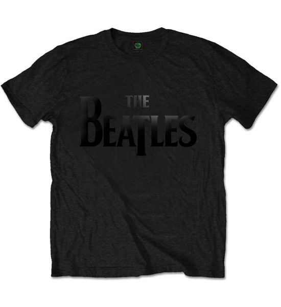 The Beatles: Drop T Logo (Gloss Print) - Black T-Shirt