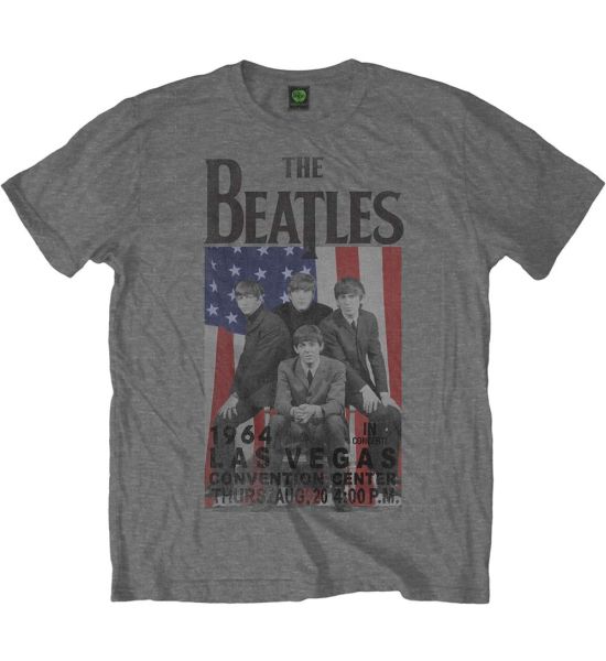 The Beatles: Flag/Vegas - Grey T-Shirt